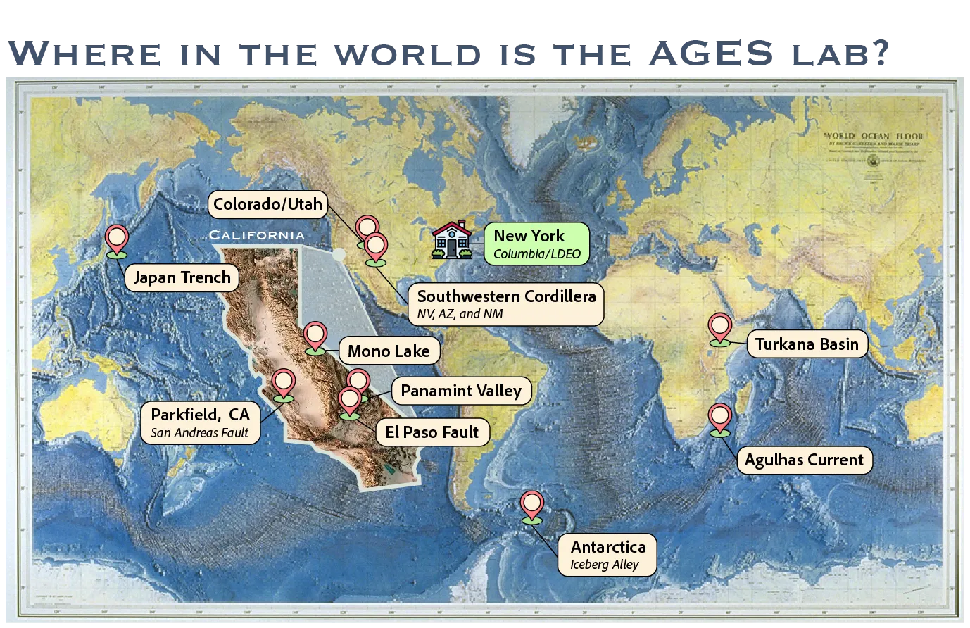 Map of field locations