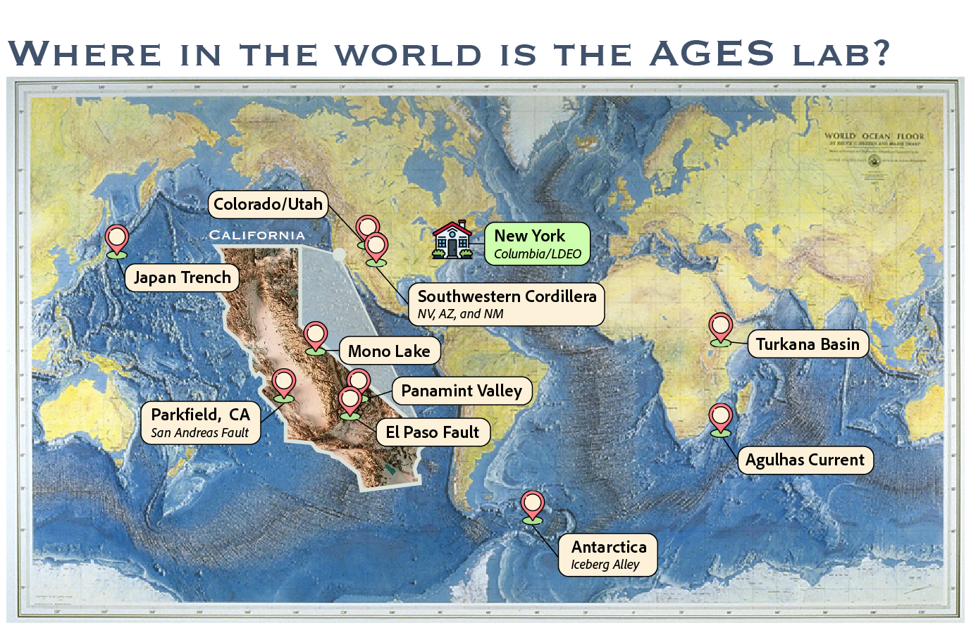 Map of field locations