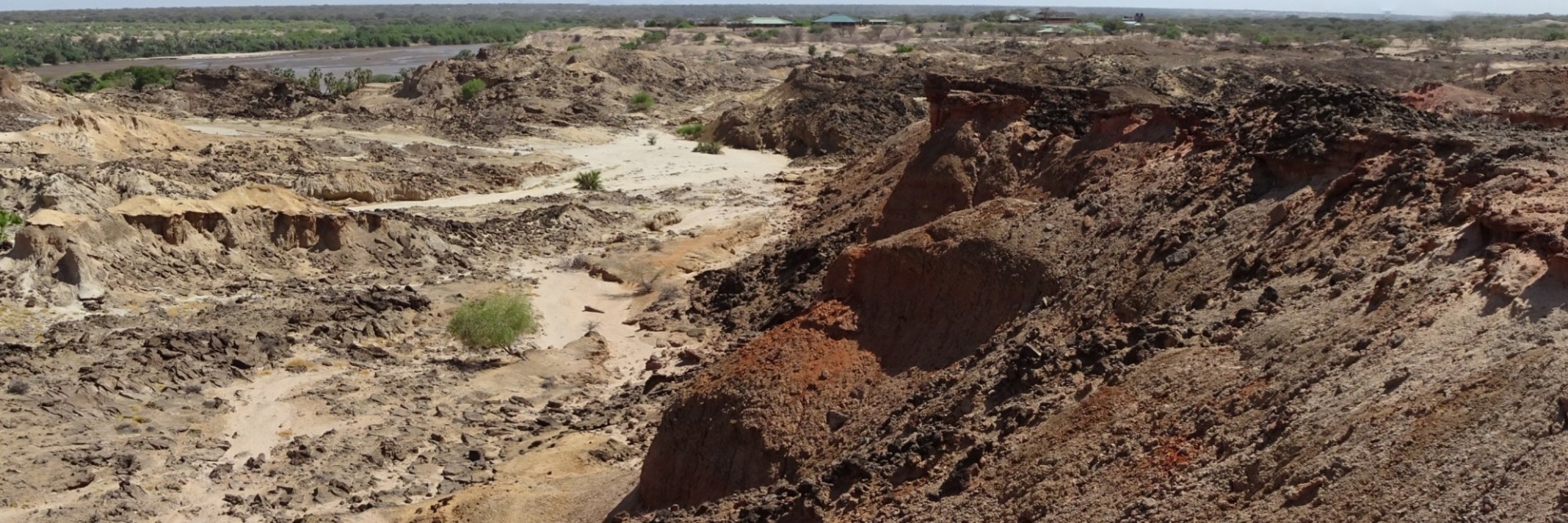 A boundary between red and white sediments in the area around the Turkana Basin Institute